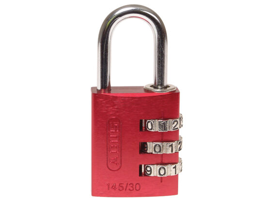 145/30 30mm Aluminium Combination Padlock Red 46578 - Image 2