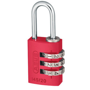 145/20 20mm Aluminium Combination Padlock Red 46569