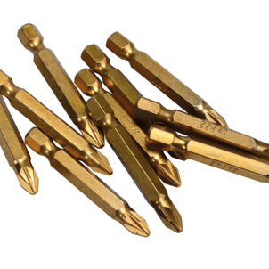 Titanium Coated Screwdriver Bits PZ2 x 50mm (Pack 10)