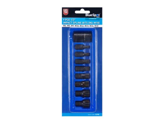 1/2in Impact Spline Bit Set, 9 Piece - Image 2