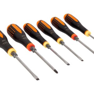 BE-9881TB ERGO™ Through Blade Screwdriver Set, 6 Piece