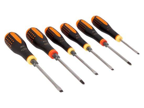 BE-9881TB ERGO™ Through Blade Screwdriver Set, 6 Piece