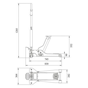 BH13000 Extra Compact Trolley Jack 3T - Image 2
