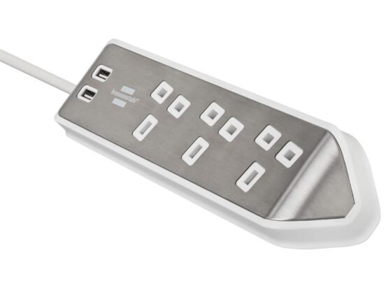 estilo Corner Extension Lead 240V 3-Gang 13A White 2m - Image 2