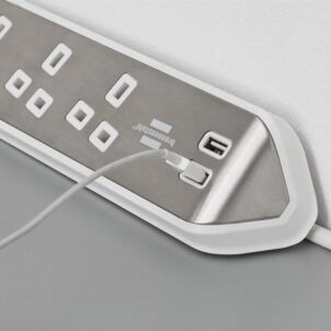 estilo Corner Extension Lead 240V 3-Gang 13A White 2m - Image 3