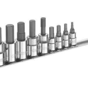 1/4 & 3/8in Drive Hex Bit Socket Set, 9 Piece