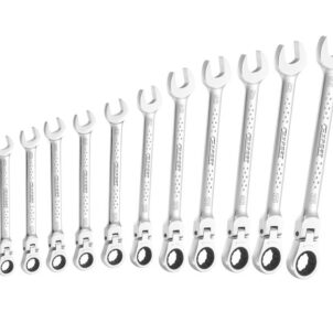 Flexible Head Ratchet Spanner Set, 12 Piece