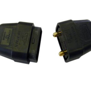 2 Pin Rubber Connector Plug 10A Black