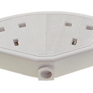 Rubber Trailing Socket 13A 2-Gang White