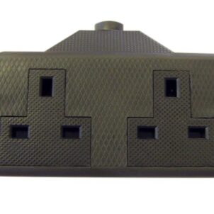 Trailing Socket 13A 2-Gang Black