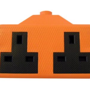 Trailing Socket 13A 2-Gang Orange
