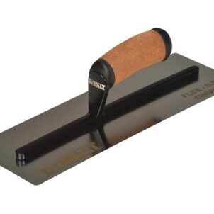0.5mm FLEX Stainless Steel Curved Trowel, Leather Handle 14in