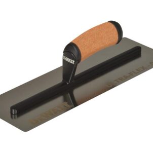 0.4mm FLEX Stainless Steel Flat Trowel, Leather Handle 14in