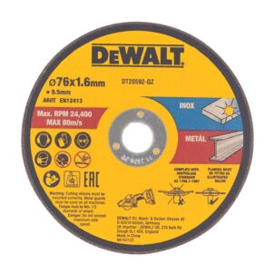 DT20592 Bonded Abrasive Cutting Disc 76 x 1.6 x 9.5mm (3 Pack)