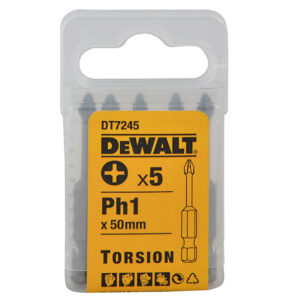 DT7245 Torsion Bits PH1 x 50mm (Pack 5)
