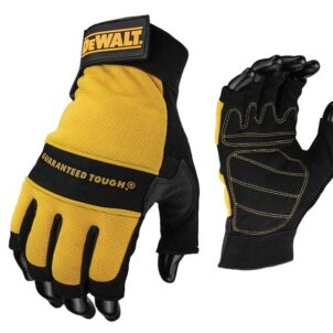 Fingerless Synthetic Padded Leather Palm Gloves - Large