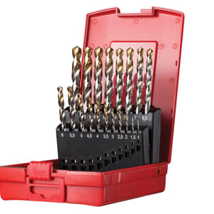A095 Set 201 A002 HSS TiN Coated Jobber Drill Set of 19 1.0-10.0 x 0.5mm