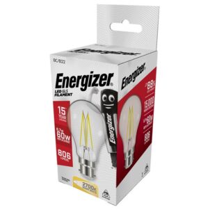 LED BC (B22) GLS Filament Non-Dimmable Bulb, Warm White 806 lm 6.7W