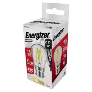 LED BC (B22) Golf Filament Non-Dimmable Bulb, Warm White 470 lm 4W