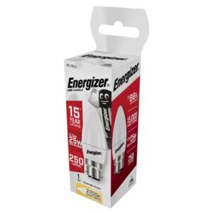 LED BC (B22) Opal Candle Non-Dimmable Bulb, Warm White 250 lm 3.3W