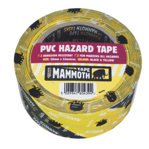 PVC Hazard Tape Black / Yellow 50mm x 33m