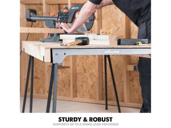 Metal Folding Sawhorse Stand (Twin Pack) - Image 2