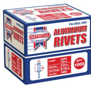 Aluminium Rivets 3.2 x 13mm Long Bulk Pack of 1000