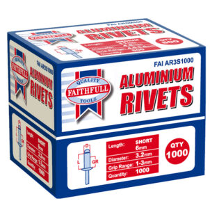 Aluminium Rivets 3.2 x 6mm Short Bulk Pack of 1000