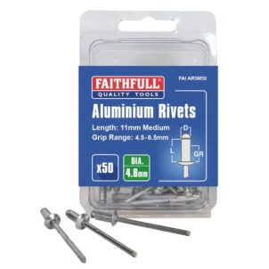 Aluminium Rivets 4.8 x 11mm Medium Pre-Pack of 50