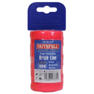 Hi-Vis Nylon Brick Line 100m (330ft) Pink