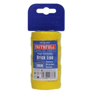 Hi-Vis Nylon Brick Line 100m (330ft) Yellow