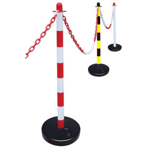 Plastic Post for Chain - Red / White