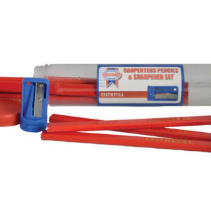 Carpenters Pencils Red (12 x Tubes of 12 + Sharpener)