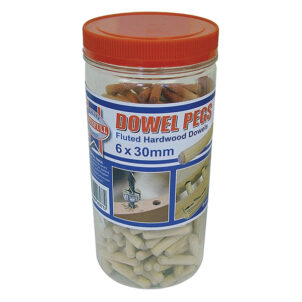 Wood Dowels Fluted 30 x 6mm (Tub 300)