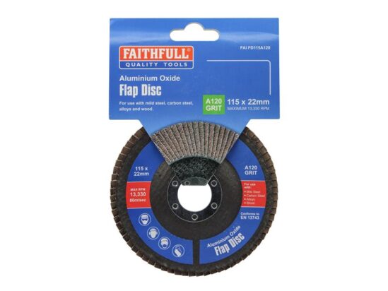 Aluminium Oxide Flap Disc 115 x 22mm 120 Grit - Image 3