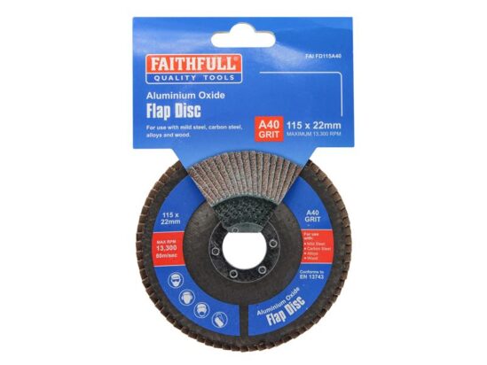 Aluminium Oxide Flap Disc 115 x 22mm 40 Grit - Image 2