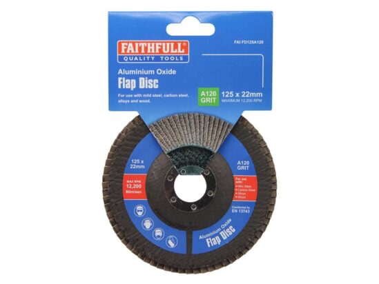 Aluminium Oxide Flap Disc 125 x 22mm 120 Grit - Image 3