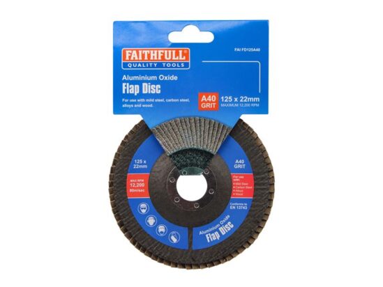 Aluminium Oxide Flap Disc 125 x 22mm 40 Grit - Image 3