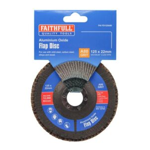 Aluminium Oxide Flap Disc 125 x 22mm 80 Grit - Image 3