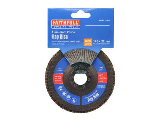 Aluminium Oxide Flap Disc 125 x 22mm 80 Grit - Image 3