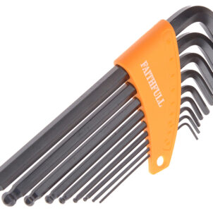 Metric Ball End Long Arm Hexagon Key Set, 9 Piece
