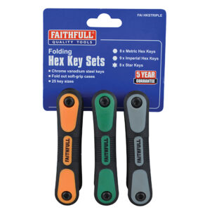 Metric, Imperial & TORX Folding Hexagonal Key Set, 25 Piece
