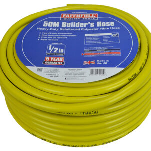 Heavy-Duty Reinforced Builder's Hose 50m 12.5mm (1/2in) Diameter