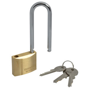 Brass Padlock 40mm Long Shackle 3 Keys - Image 3