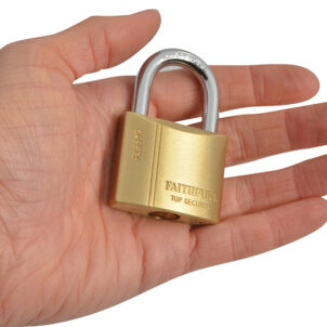 Brass Padlock 40mm 3 Keys - Image 4