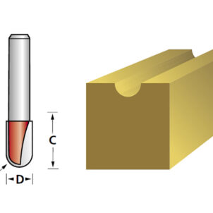 Router Bit TCT Radius 3.0 x 15mm 1/4in Shank - Image 2