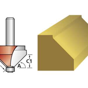 Router Bit TCT 45° Chamfer 1/4in Shank - Image 2