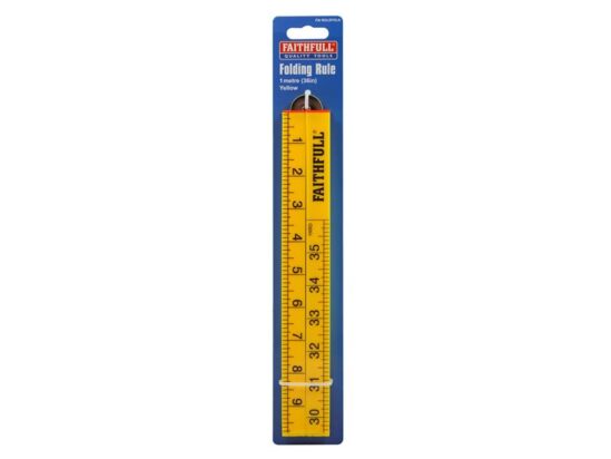 Folding Rule Yellow ABS Plastic 1m (36in) - Image 2