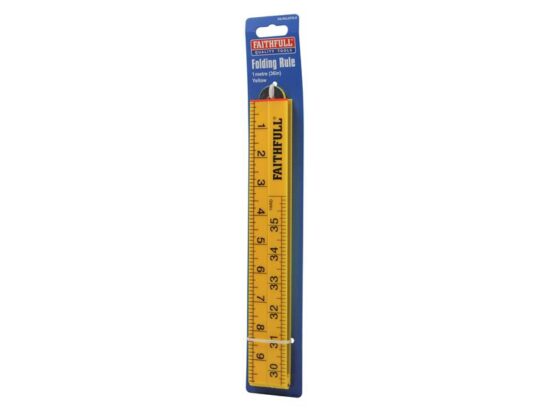Folding Rule Yellow ABS Plastic 1m (36in) - Image 3