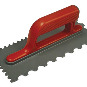 Notched Trowel V 4mm & Round 7mm Plastic Handle 11 x 4.1/2in